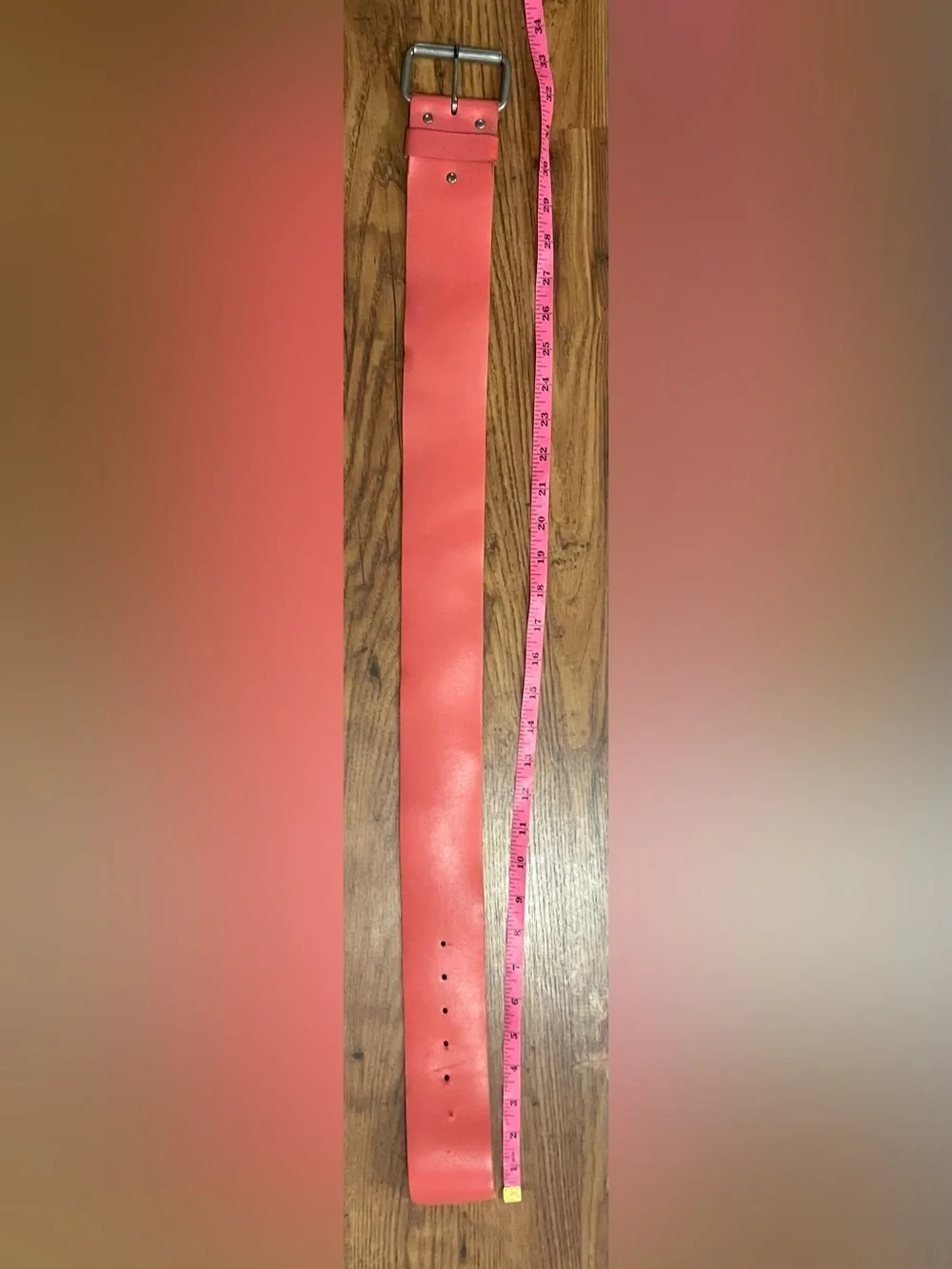 Vintage 70s Hot Pink Wide Leather Belt - Classic Style